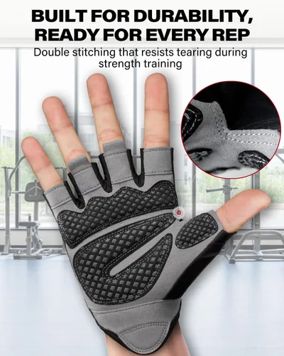 Miniatura 2 de VINSGUIR Guantes de entrenamiento para hombres y mujeres, guantes de levantamiento de pesas con excelente agarre, guantes de gimnasio ligeros