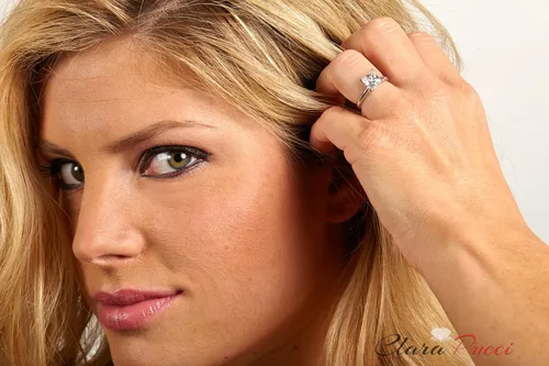 Miniatura 6 de Clara Pucci Anillo solitario de corte princesa brillante de 2.0 quilates de moissanita genuina impecable ideal VVS1 D 4 puntas de compromiso, boda