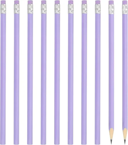 Miniatura 9 de PATIKIL Lápices redondos, paquete de 24 lápices de grafito HB con borrador, lápices de madera, bonitos lápices para aula, profesores, suministros