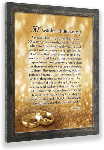 Miniatura 22 de Crossroads Home Décor Boda 50 para padres, decoraciones de 50 aniversario para fiesta, aniversario de oro, regalos de 50 años, 50 para parejas, Gris
