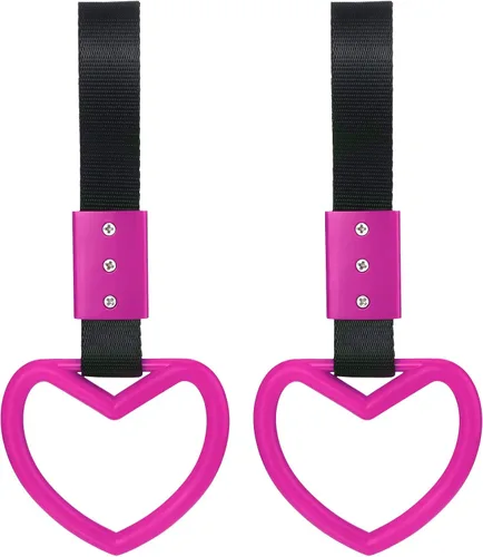 2 Piezas Anillos en Forma de Corazón Correas de Manija de Carro Charm de Deriva Anillo de Advertencia de Parachoques Trasero Decoración de Subway