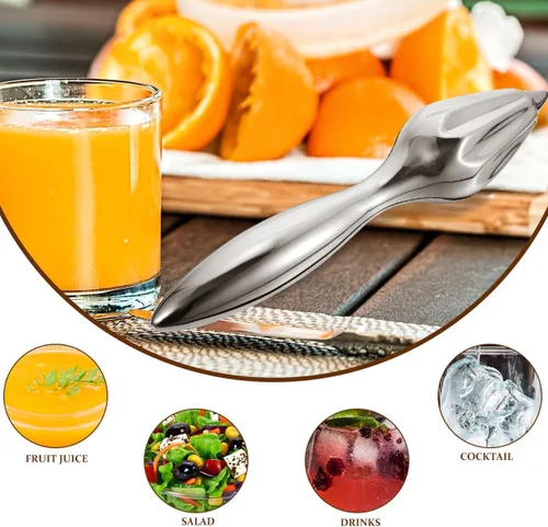 Miniatura 6 de Exprimidor manual de cítricos de naranja limón con mango de agarre cómodo para una fácil extracción de jugo, herramienta exprimidora de cocina