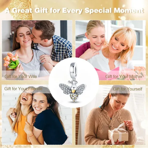 Miniatura 6 de Pulsera y collar de plata de ley 925 con dije de corazón, mariposa, loto, avión, viaje, lindo gato, cuentas, regalo para mujer