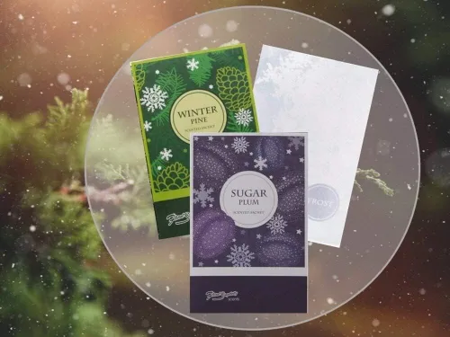 Miniatura 6 de Simplicity Scents Sachets Winter Wonderland - Paquete de 3 pinos de invierno, 3 heladas, 3 ciruelas de azúcar, paquete de 9 unidades, fragancia