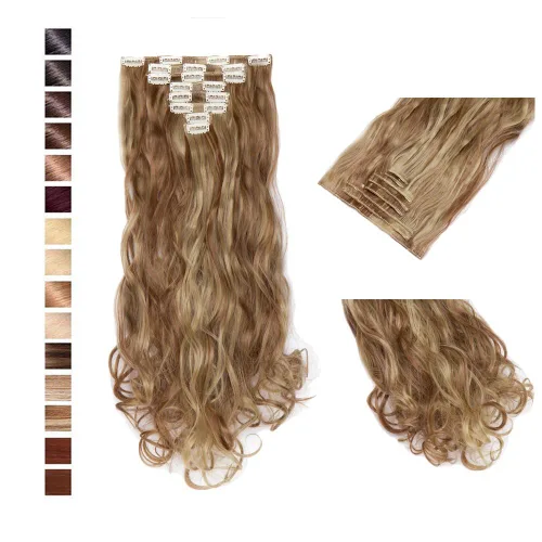 Miniatura 26 de S-noilite Extensiones de cabello sintético largo y lacio con clip de 23 a 26 pulgadas, 8 unidades, 18 clips, para mujeres, entrega de 2 a 5 días