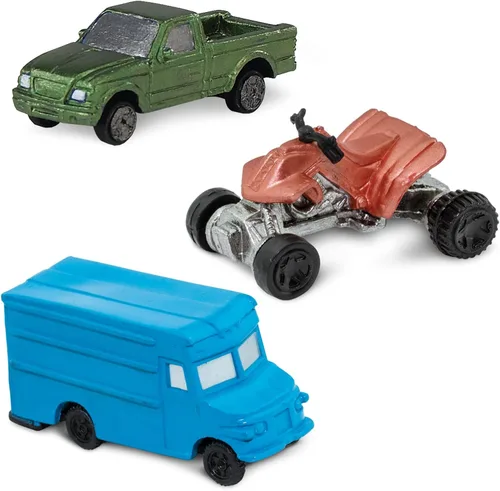 Miniatura 5 de Safari Ltd On the Road TOOB - Figurillas: semi-camión, motocicleta, coche de policía, autobús escolar, coche deportivo, camión de entrega, pick-up
