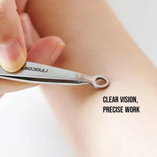 Miniatura 4 de [Hecho a mano de alta calidad] Pinzas para el vello facial de las mujeres – Pinzas de punta redonda, pinzas para cejas, acero inoxidable de grado