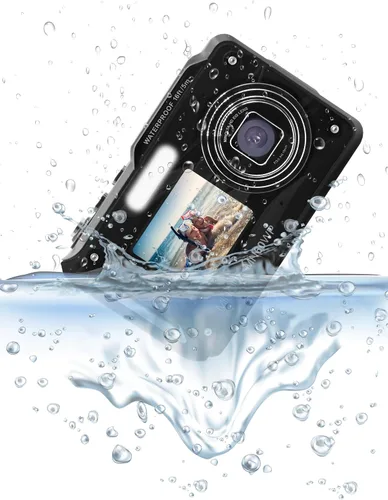 Miniatura 5 de Minolta Cámara digital impermeable - Fotos de 48 MP, video 4K UHD, pantallas LCD duales, impermeable de 16 pies, zoom de 16X, antivibración, cámara