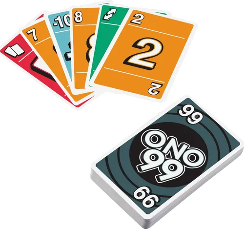 Miniatura 3 de Mattel Games Juego de cartas ONO 99 de The Makers of UNO para niños, adultos y familias, añade números y no pases más de 99