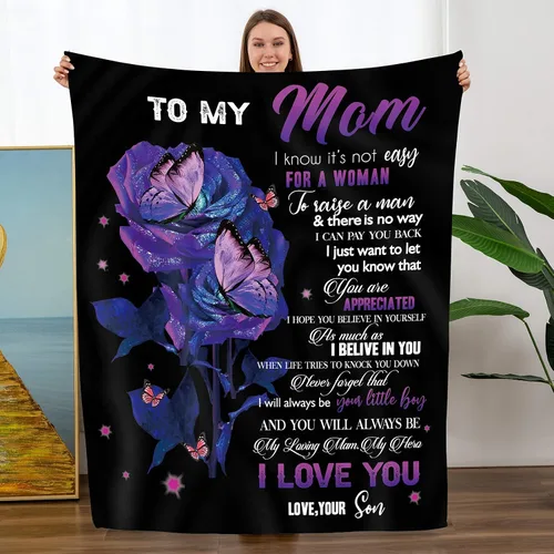 Miniatura 7 de Manta personalizada con nombre para hija, regalos de abuela, regalos de cumpleaños de Navidad para nuera, manta personalizada de franela suave