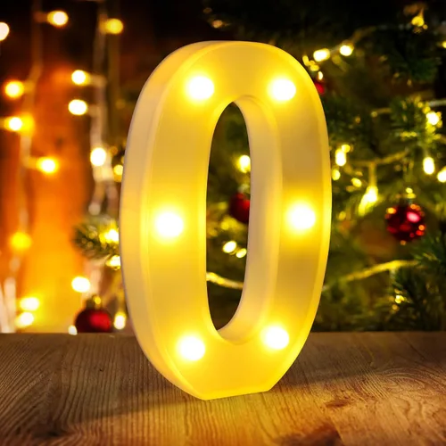 Miniatura 19 de Símbolo Ampersand LED Grande &, Letras de Marquesina Cartel 26 Letras del Alfabeto y 10 Números Luminosos para Decoración de Fiestas, Números