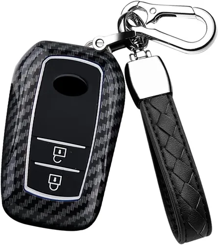 Funda para llavero de 2 botones para Toyota Corolla RAV4 Camry GX FJ150 Prius Yaris Land Cruiser Highlander LX RX NX Hilux Previa Aygo Prado Levin