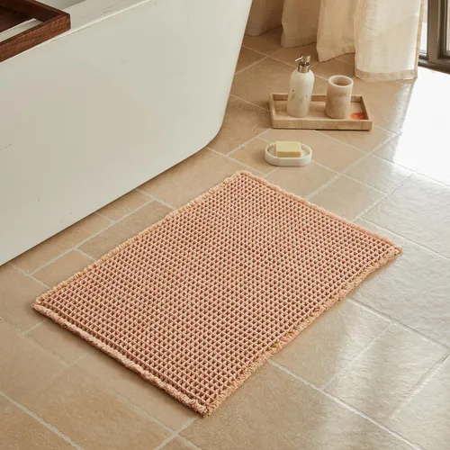 Miniatura 24 de Triohero Tapete de baño con diseño de gofre, tapete de baño pequeño y bohemio, antideslizante, lavable, ultra suave, súper absorbente, de secado