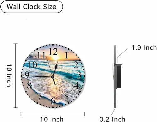 Miniatura 2 de Reloj de pared de gato de fitness de 10 pulgadas, funciona con pilas, reloj de mancuernas grandes y pesado, silencioso, sin tictac, relojes modernos