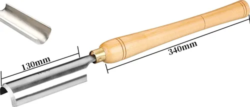 Miniatura 2 de DEEG Juego de cinceles de torno HSS de 2 pulgadas, gubias de desbaste de 2 pulgadas con asas domésticas, virolas de latón y cuchillas de acero