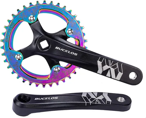 Miniatura 8 de BUCKLOS MTB Juego de Bielas de Bicicleta de Montaña de Una Sola Velocidad con Taper Cuadrado - 170mm Juego de Bielas con 104BCD 32/34/36/38/40/42T
