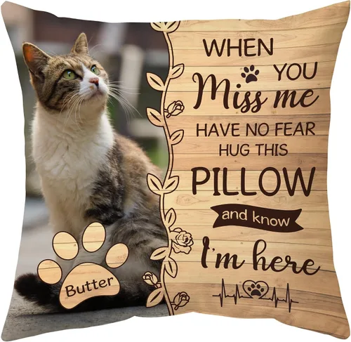 Miniatura 17 de Hyturtle Almohada personalizada conmemorativa de condolencia con inserción - 12"x12" impresa por ambas caras con nombre personalizado y foto