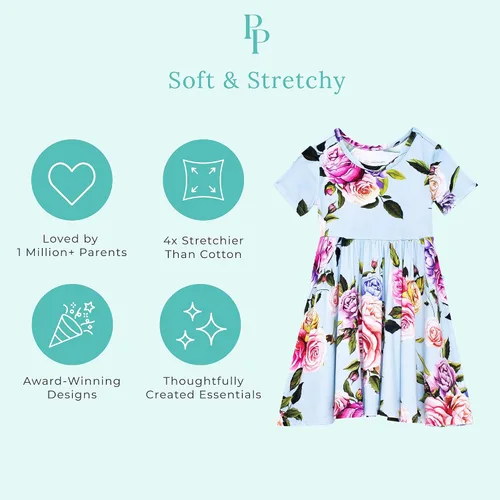 Miniatura 56 de Posh Peanut - Vestidos para niñas – Vestido suave para niña hecho con viscosa de bambú – Vestidos de otoño, primavera y verano para niñas