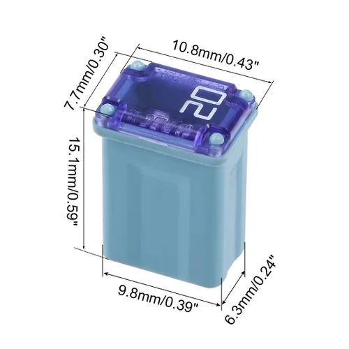 Miniatura 2 de 10 fusibles de micro cartucho de 20 amperios para automóvil, fusible micro hembra, fusibles tipo Mcase FMM de soplado lento, fusibles de bajo perfil