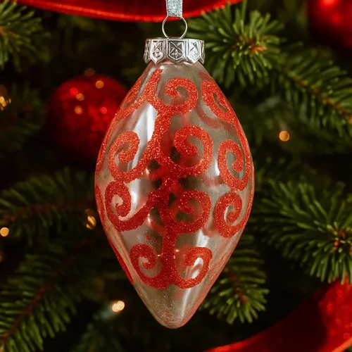 Miniatura 9 de Paquete de 28 adornos navideños de bolas rojas y doradas para decoraciones de árbol - Juego de bolas de plástico irrompibles, carámbanos y copos