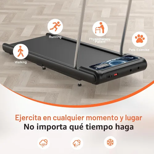 Miniatura 7 de HCOIW - Alfombrilla de caminata con inclinación, cinta de correr portátil para debajo del escritorio, alfombrilla con barra de asa, 2.5HP de bajo