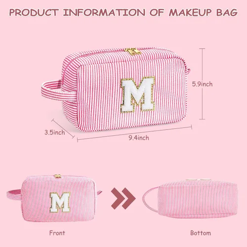 Miniatura 4 de YOOLIFE Regalos para niñas adolescentes – Bolsa de maquillaje con inicial personalizada, regalos de cumpleaños para mujeres, hermana, amiga, hija