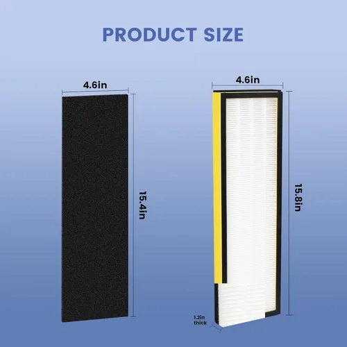 Miniatura 4 de Paquete de 2 filtros FLT4825 True B de repuesto con 8 prefiltros compatibles con purificador de aire Guardian AC4825 AC4300 AC4800 AC4900 AC4850, H13