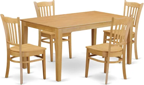 Miniatura 17 de East West Furniture CAGR5-MAH-W - Juego de comedor de 5 piezas para 4 personas, incluye una mesa de comedor rectangular y 4 sillas de comedor, 36 x