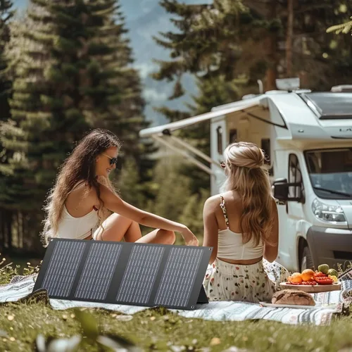 Miniatura 3 de Cargador de Panel Solar Portátil de 40W, Panel Solar Plegable para Estación de Energía Portátil, iPhone, iPad, Laptop, Paneles Solares de Camping