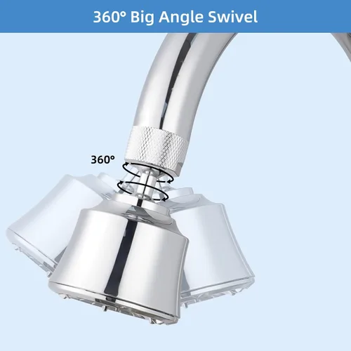 Miniatura 6 de Hygie Rinse Cabezal de repuesto para grifo de fregadero de cocina, accesorio rociador de 4 rociadores con 2 juntas de bola, giro de ángulo grande