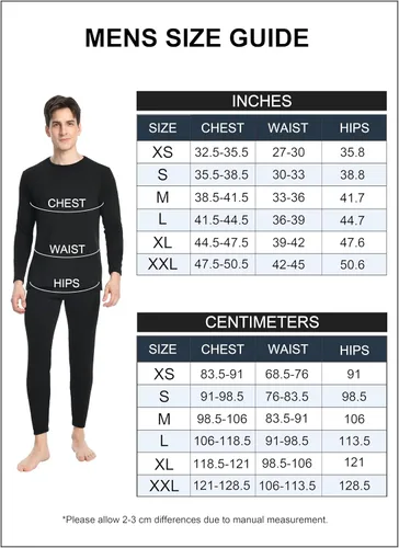 Miniatura 7 de Nutria Conjunto de ropa interior térmica para hombre, con forro polar, pantalones largos para hombre, ligero, capa base superior e inferior, clima