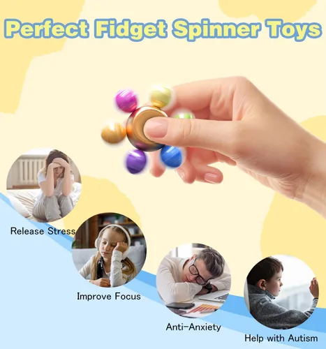 Miniatura 4 de ATESSON Fidget Spinner de metal para adultos y niños con rodamiento de acero inoxidable de alta velocidad, rotación silenciosa para 3-5 minutos