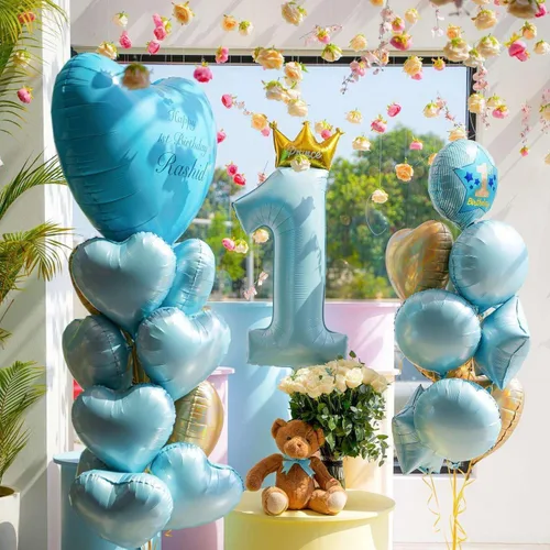 Miniatura 6 de Lovoir 10 globos de aluminio con forma de corazón azul bebé de 18 pulgadas, globos de amor para el día de San Valentín, cumpleaños, fiestas, bodas