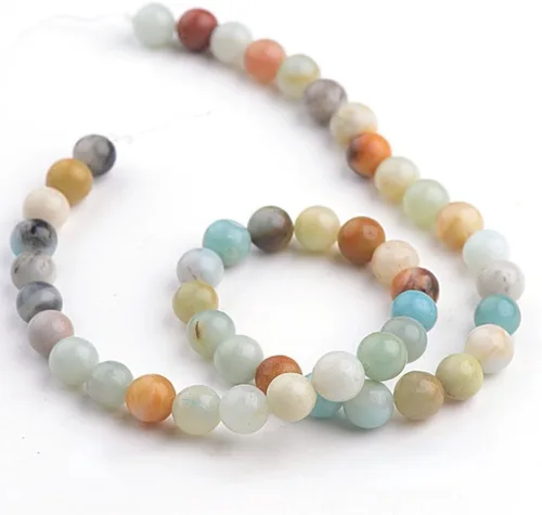 Miniatura 64 de 1 hebra Adabele natural de piedras preciosas múltiples amatista, lapislázuli, sodalita, aventurina, ojo de tigre, jaspe rojo jade amarillo, 0.315 in