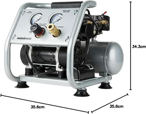 Miniatura 20 de Metabo HPT Compresor de aire silencioso, compresor de aire portátil sin aceite de 1 galón, funcionamiento ultrasilencioso a 59 dB, acoplador rápido
