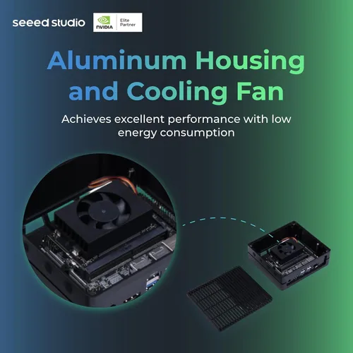Miniatura 7 de reComputer J4011-Edge Dispositivo AI con módulo NVIDIA Jetson Orin™ NX de 8 GB, 4xUSB 3.2, M.2 Key E y ranura Key M, carcasa de aluminio, sistema