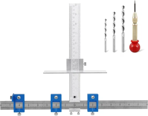 Miniatura 8 de Plantilla de hardware de gabinete, guía de taladro localizador de perforación, guía de perforación de madera para instalación de manijas perillas