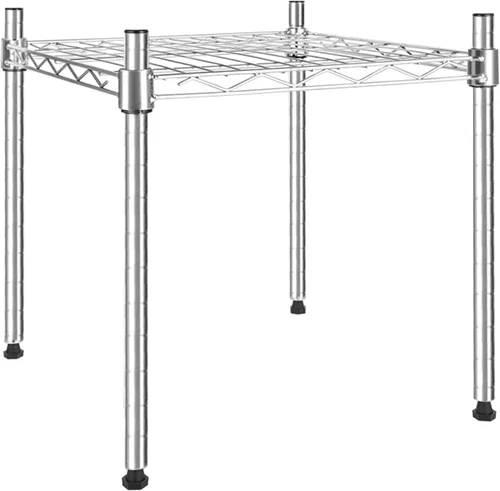 Simple Deluxe - Estantería de 1 nivel, 15 pulgadas de ancho x 13.8 pulgadas de profundidad x 15 pulgadas de alto, alambre metálico apilable, cromado