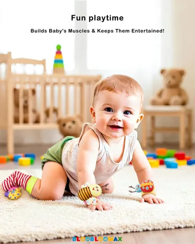 Miniatura 4 de Bloobloomax Juguetes de sonajeros para bebés de 0 a 12 meses, juguetes para bebés de 3 a 6 meses, juguetes de manos y pies para recién nacidos de 0