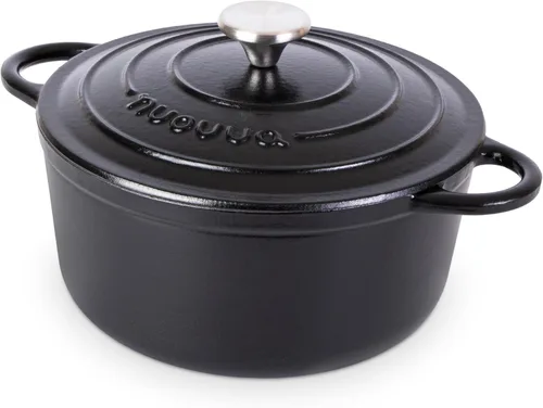 Miniatura 45 de Nuovva Olla Holandesa de Hierro Fundido Esmaltado con Tapa – Cazuela Antiadherente de 6.4 Cuartos – Resistente y Apta para Horno hasta 500°F