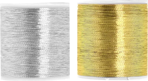 Miniatura 23 de Mandala Crafts Juego de hilo de bordado dorado antiguo metálico – 3281 yardas de hilo dorado antiguo para máquina de coser a mano, aguja de punto