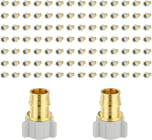 Miniatura 14 de Paquete de 2 adaptadores giratorios NPT hembra Niikappu de 3/4 pulgadas PEX A x 1/2 pulgadas, accesorio de expansión Pex-A de flujo completo