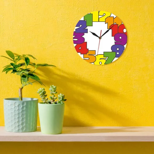 Miniatura 8 de The Geeky Days Reloj de pared con números grandes, 12 pulgadas, moderno, para decoración del hogar, silencioso, sin tictac, acrílico, redondo