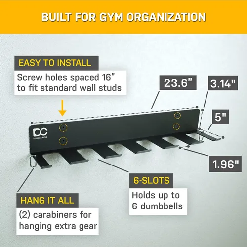 Miniatura 3 de Double Circle Organizador de gimnasio, organizador de pared multiusos para equipo de entrenamiento para el hogar y almacenamiento de gimnasio