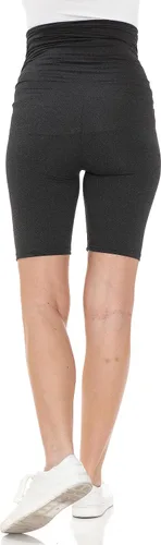 Miniatura 3 de Leggings Depot Pantalones cortos de maternidad con cintura lateral fruncida para mujer, pantalones cortos sobre el vientre