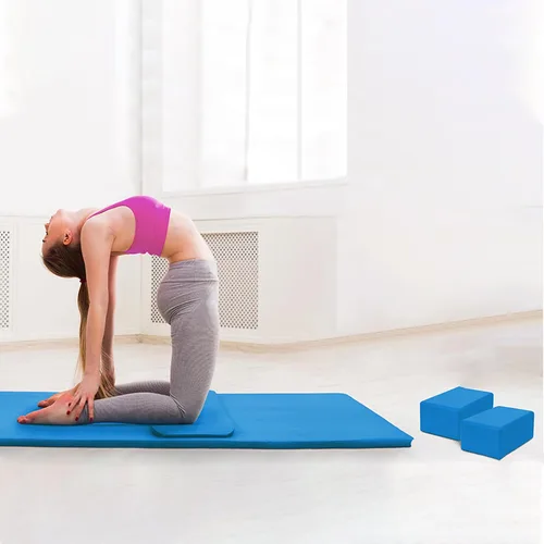 Miniatura 4 de BalanceFrom Esterilla de yoga multiusos de 1 pulgada extra gruesa de alta densidad antidesgarro con correa de transporte, bloques de yoga opcionales