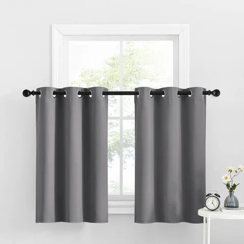 Miniatura 108 de NICETOWN Cortinas opacas de cocina para ventana sobre el fregadero, aislamiento térmico, decoración del hogar, pequeños niveles opacos con ojales