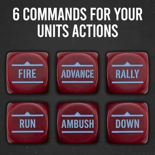 Miniatura 5 de Warlord Games Dados de pedido granate para acción de pernos