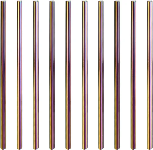 Miniatura 13 de uxcell 10 popotes de metal reutilizables, 8.5 pulgadas, con forma de corazón, de acero inoxidable para beber batido, bebidas frías, bebidas