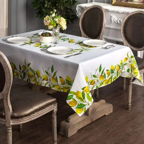 Miniatura 2 de ARTABLE Mantel Rectangular de Primavera con Estampado de Flores, Hierba y Patrones Florales Vintage, Mantel para Mesa de Pascua, Camino de Mesa